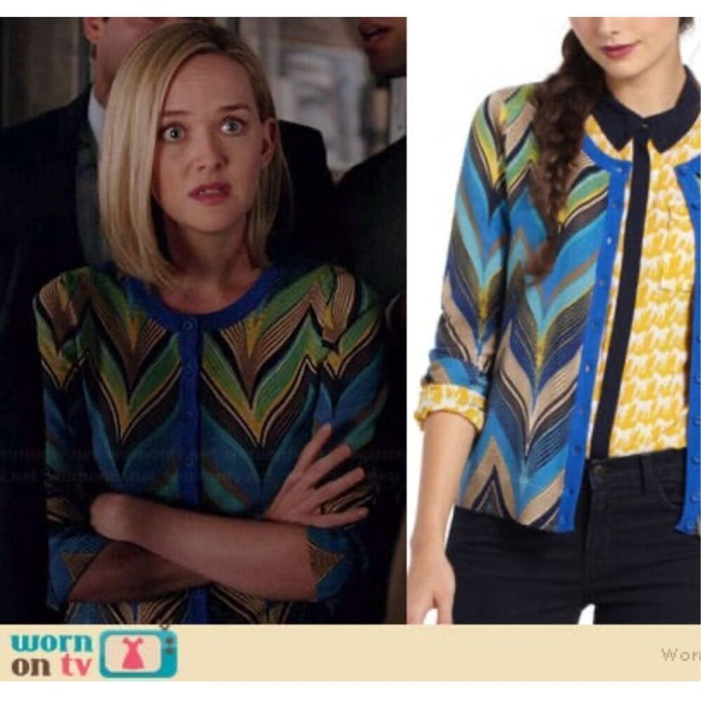 Anthro Tabitha Seared Chevron Cardigan, XS. Seen on Robyn on The Good Wife! Mult
